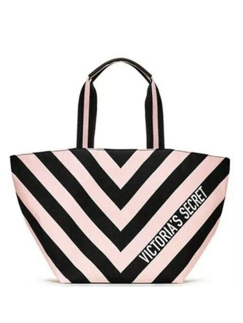 Victoria's Secret Pink and Black Striped Tote Bag – Elegant Home & Beauty  Store